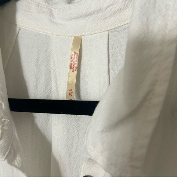 Free People White Ronnie Cotton Poplin Mini Shirtdress Button Down Sz XL - Picture 3 of 6